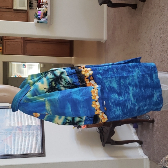 Hawaiin Togs xl unisex Beach scape print button down half sleeve - Picture 7 of 9